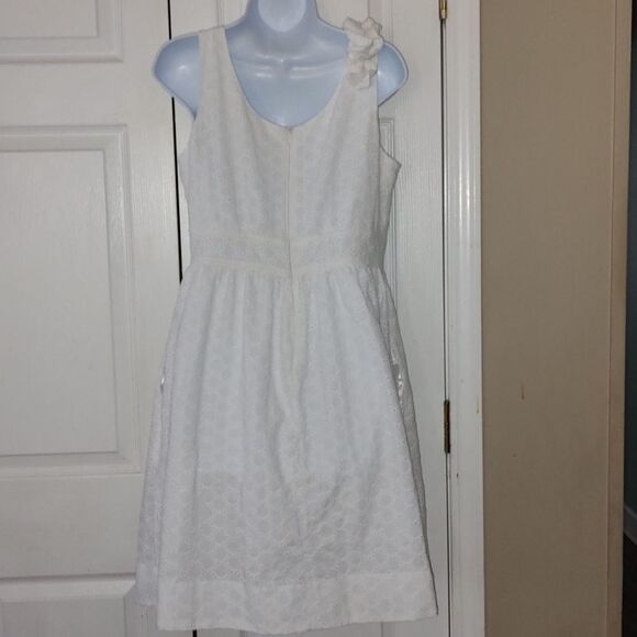 Dress barn white eyelet sleeveless dress easter spring graduation wedding Sz 12 - Picture 5 of 7